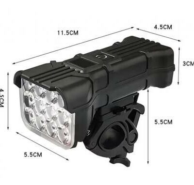 Luz Delantera con Bocina Cuerpo Plastico 12 Leds 550 Lumens